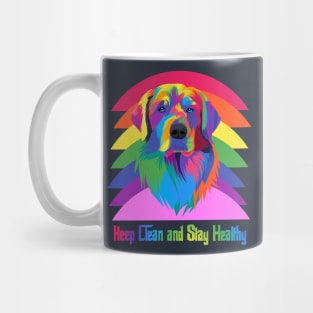 Colorful dog Keep Clean and Keep Health Mug